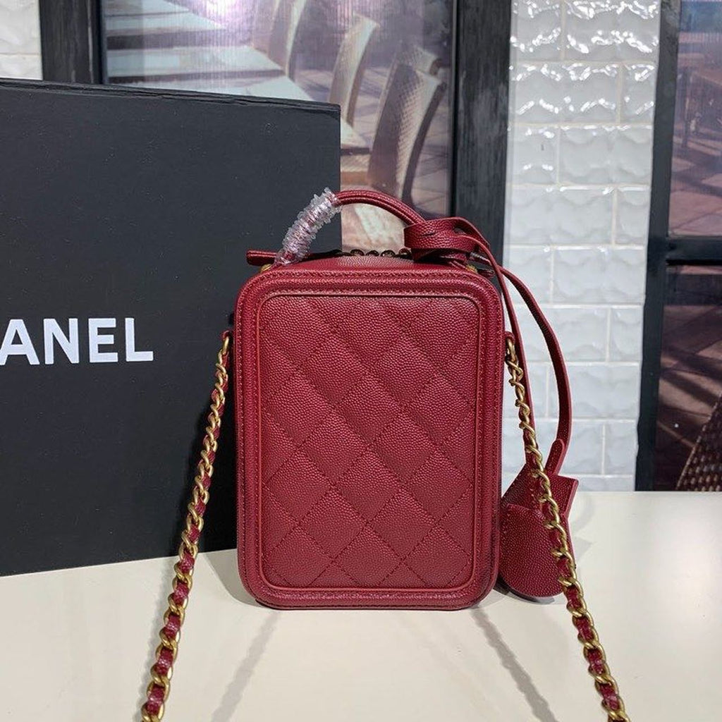 Chanel ligree Vertical Vanity Case Bag Burgundy For Women Handbags, Shoulder And Crossbody Bags 6.7in/17cm