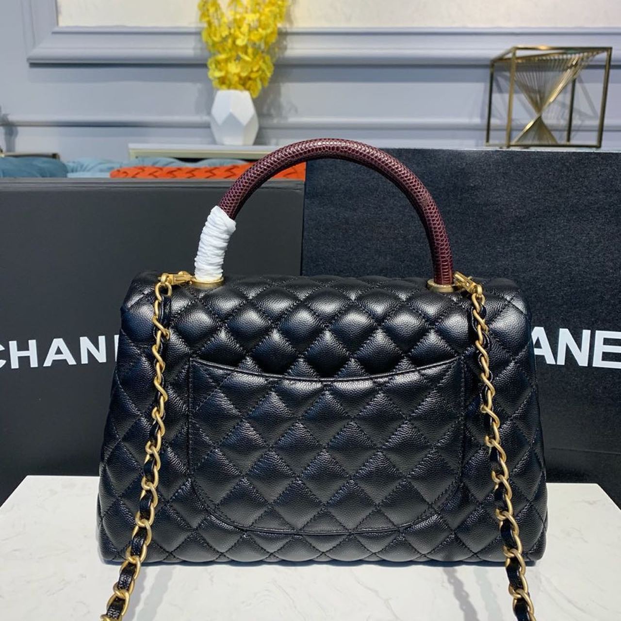 ChanelLarge GlamIap Bag With Top Handle Black For Women Handbags, Shoulder And Crossbody Bags 11in/28cm A92991