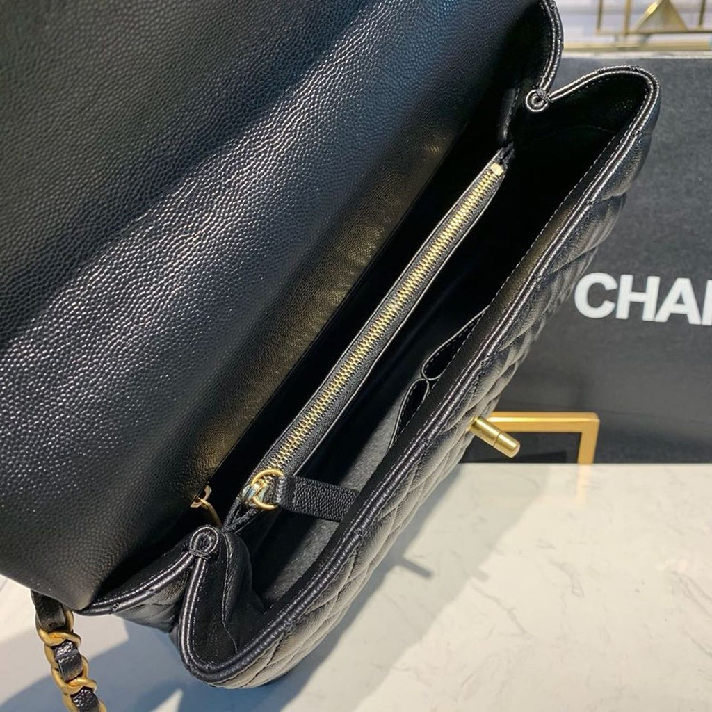 ChanelLarge GlamIap Bag With Top Handle Black For Women Handbags, Shoulder And Crossbody Bags 11in/28cm A92991