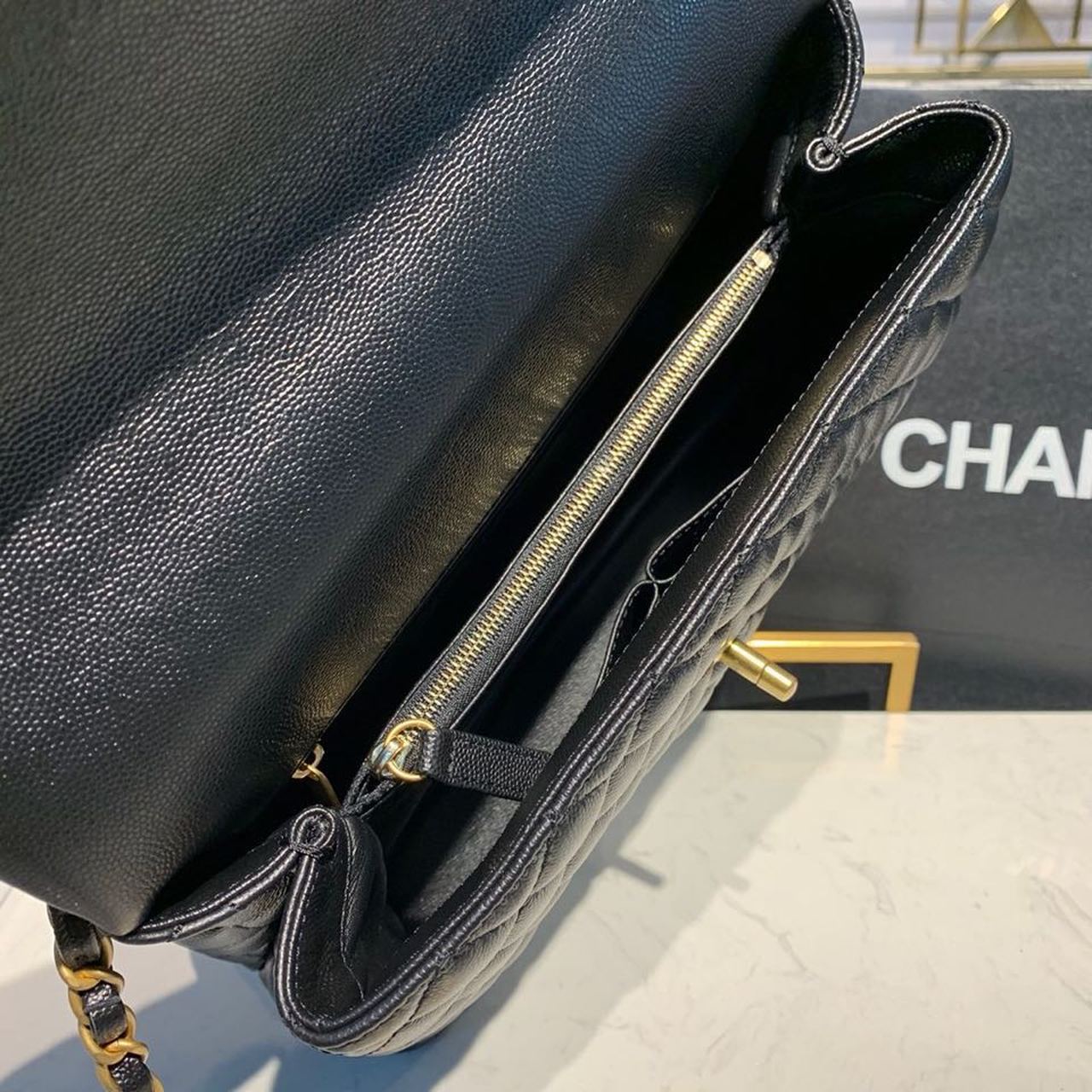 ChanelLarge GlamIap Bag With Top Handle Black For Women Handbags, Shoulder And Crossbody Bags 11in/28cm A92991