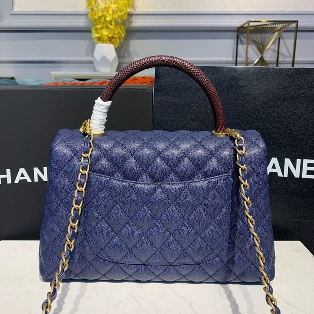 ChanelLarge GlamIap Bag With Top Handle Blue For Women Handbags, Shoulder And Crossbody Bags 11in/28cm A92991