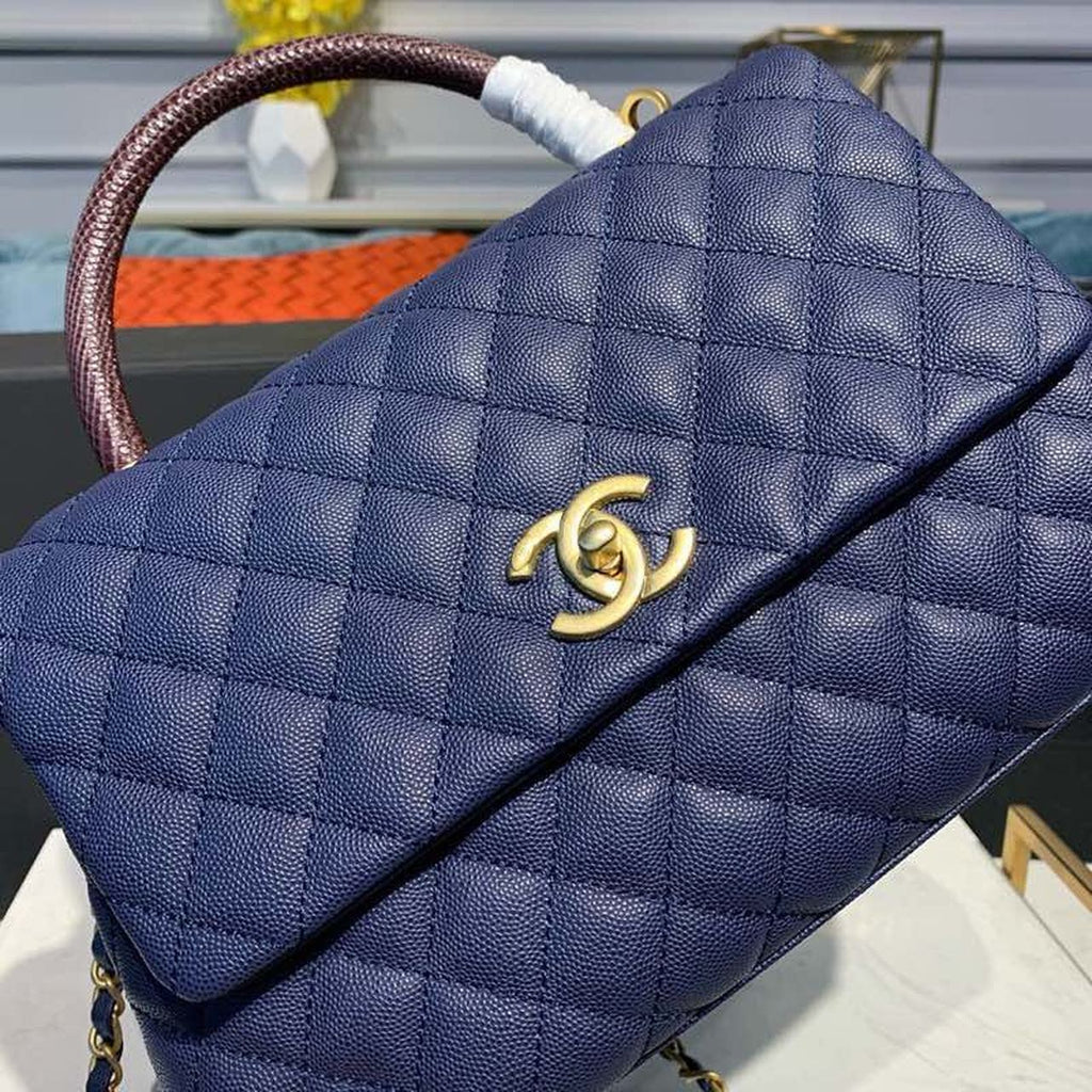 ChanelLarge GlamIap Bag With Top Handle Blue For Women Handbags, Shoulder And Crossbody Bags 11in/28cm A92991