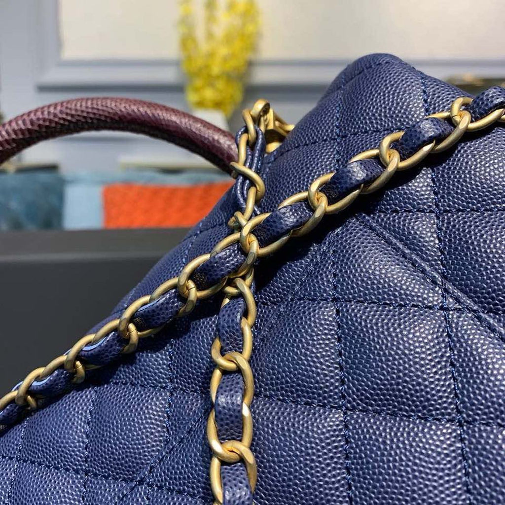 ChanelLarge GlamIap Bag With Top Handle Blue For Women Handbags, Shoulder And Crossbody Bags 11in/28cm A92991