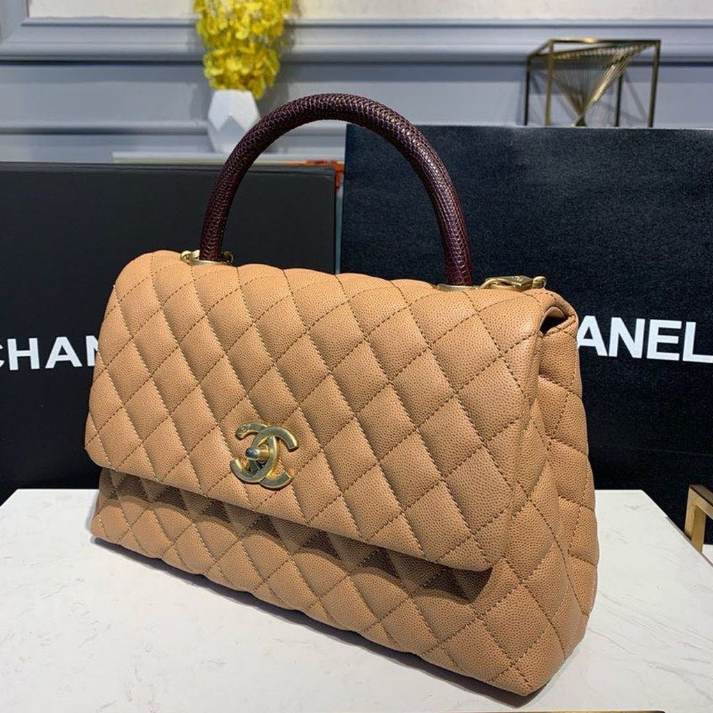 ChanelLarge GlamIap Bag With Top Handle Light Brown For Women Handbags, Shoulder And Crossbody Bags 11in/28cm A92991