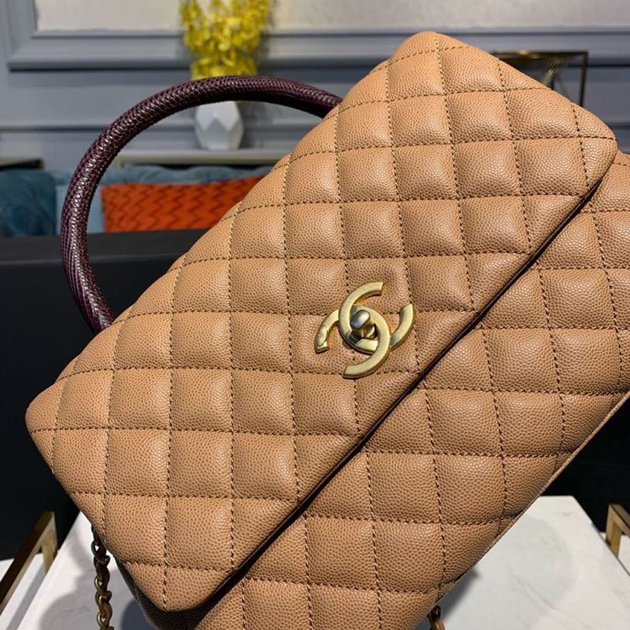 ChanelLarge GlamIap Bag With Top Handle Light Brown For Women Handbags, Shoulder And Crossbody Bags 11in/28cm A92991