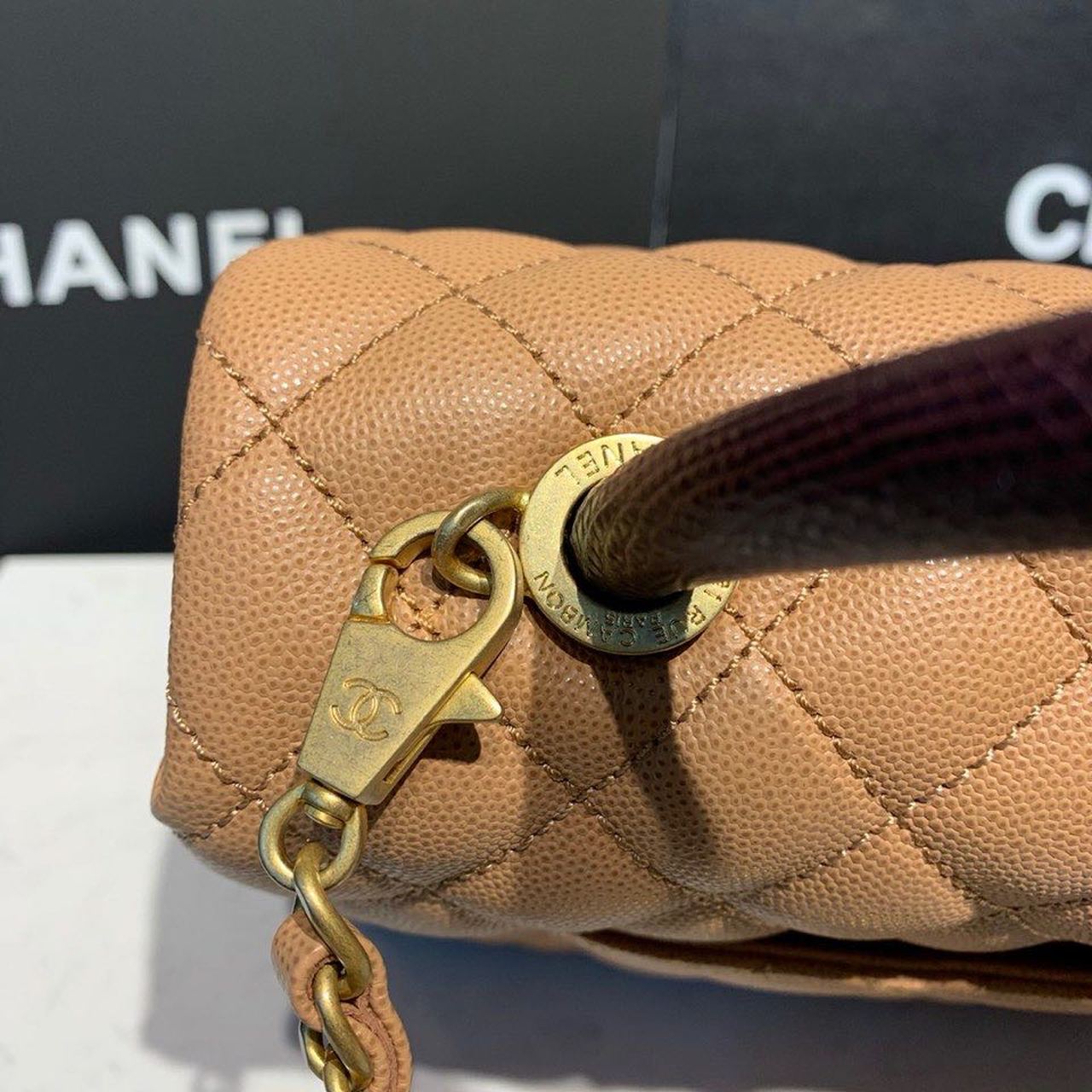 ChanelLarge GlamIap Bag With Top Handle Light Brown For Women Handbags, Shoulder And Crossbody Bags 11in/28cm A92991
