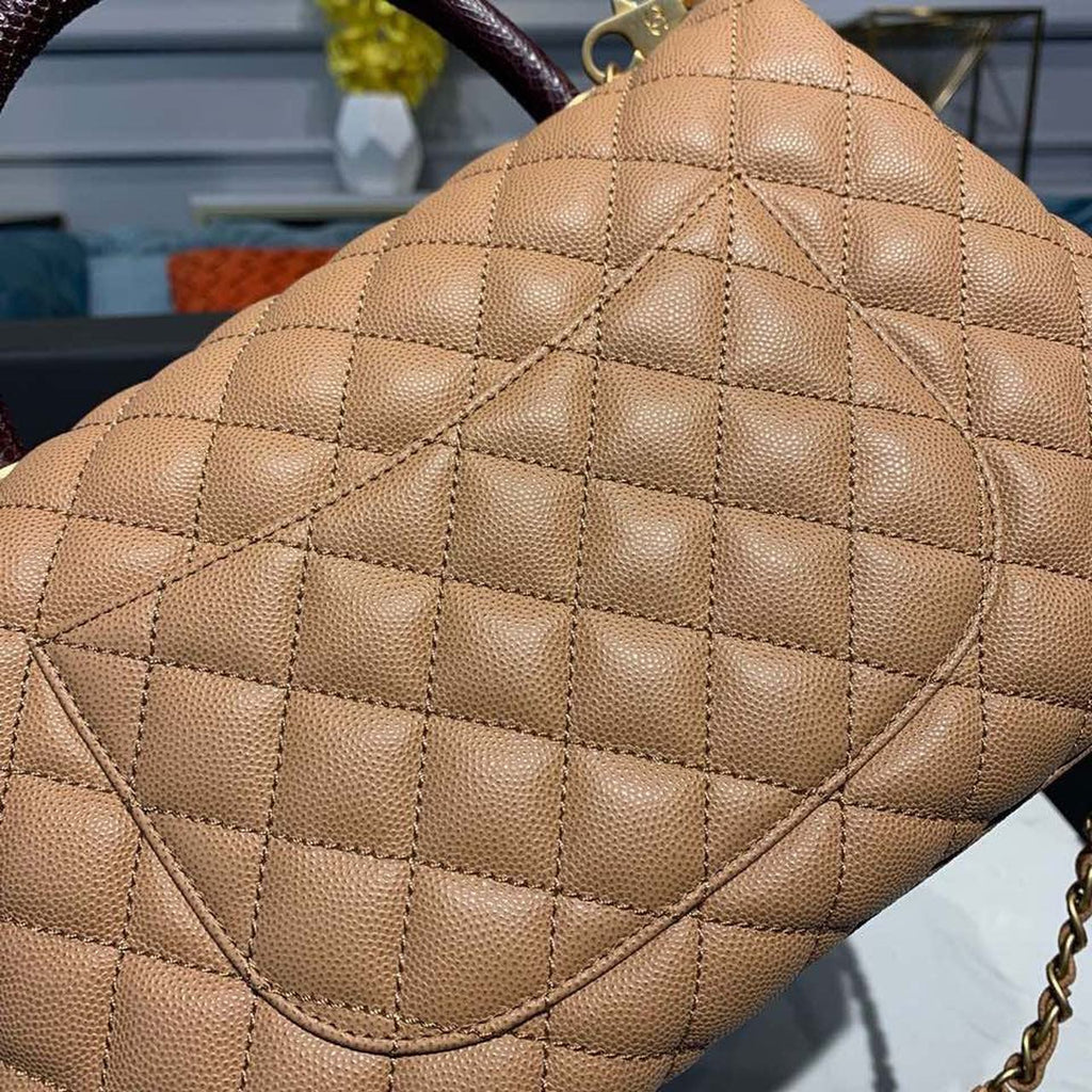 ChanelLarge GlamIap Bag With Top Handle Light Brown For Women Handbags, Shoulder And Crossbody Bags 11in/28cm A92991