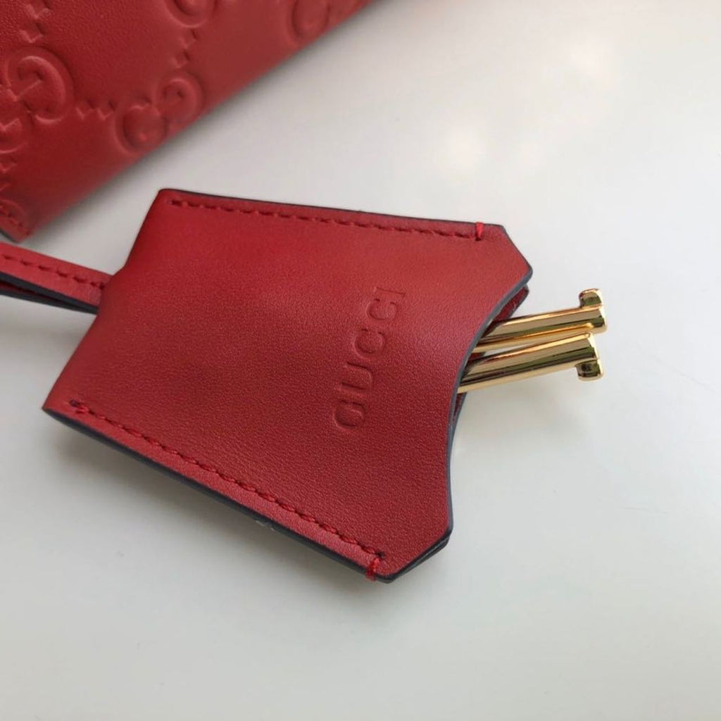 Gucci Padlock Small Gucci Signature Shoulder Bag Red Guccissima For Women 7.9in/20cm Gucci 409487