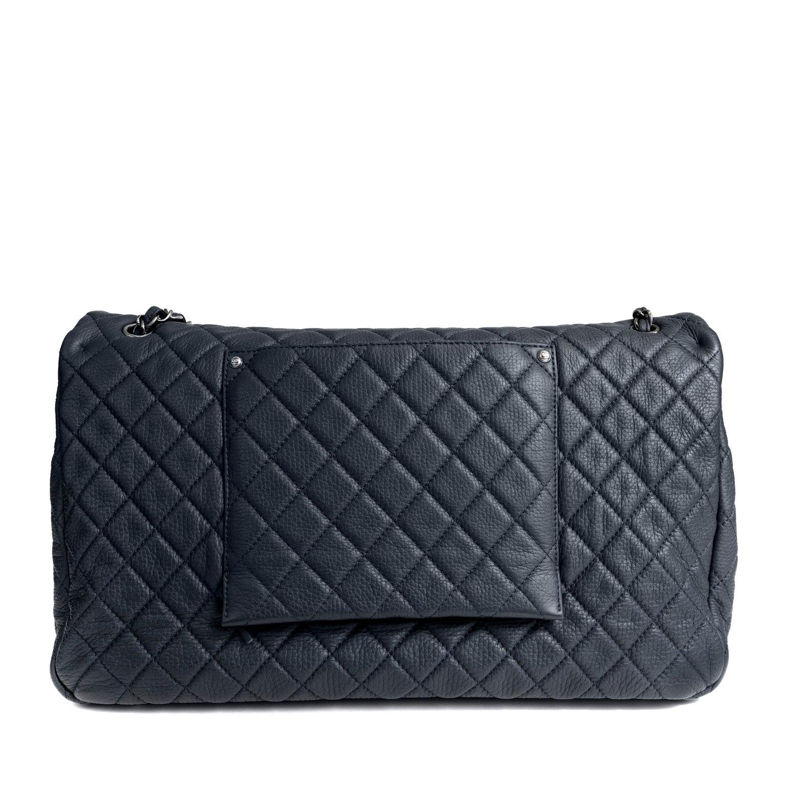 Chanel Navy XXL Classic w/ Gunmetal Hardware