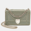 Dior Grey Micro Cannage  Leather Mini Diorama Shoulder Bag
