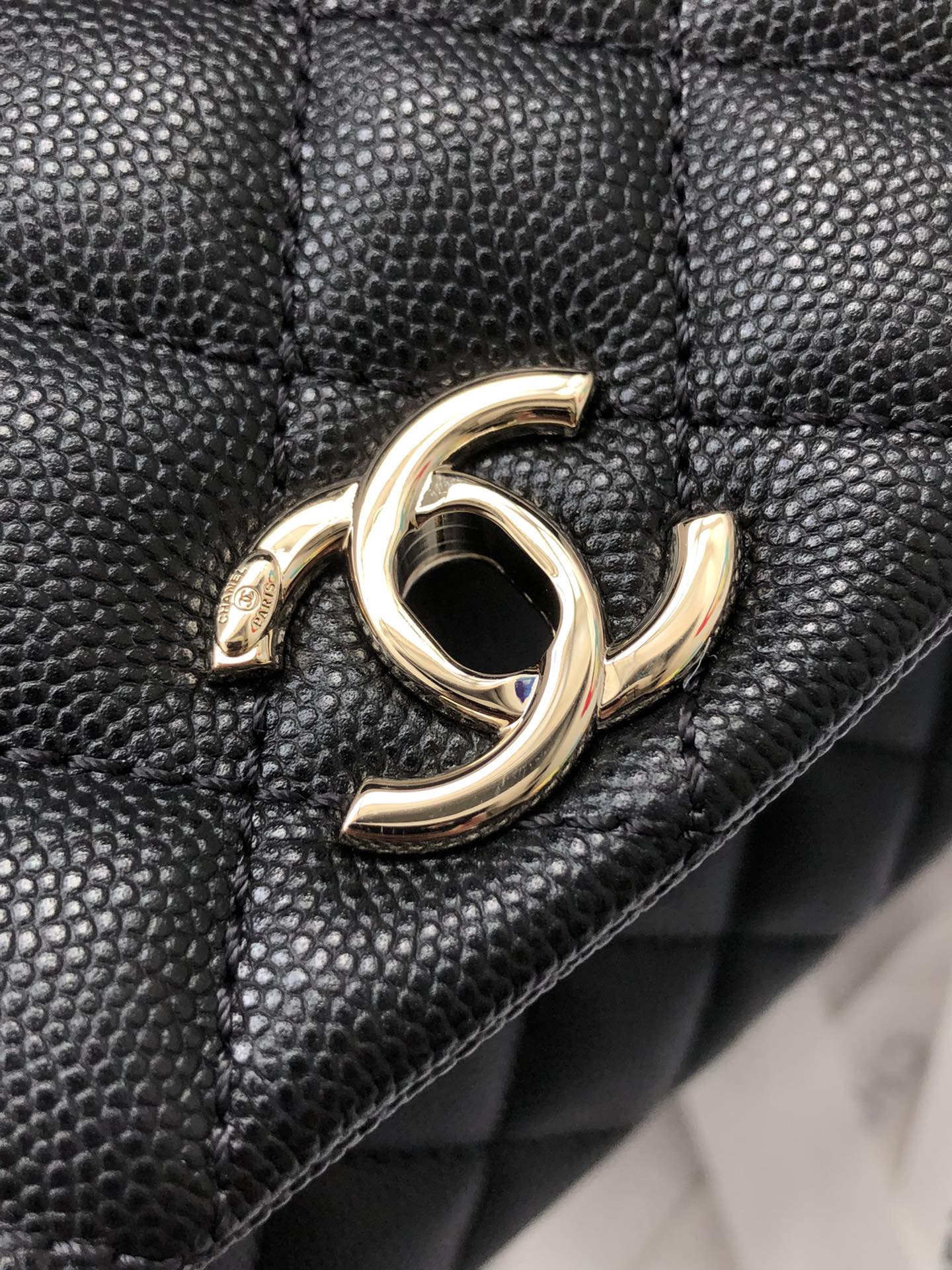 Chanel Classic Mini GlamIapbag Top Handle Black For Women 7.5in/19cm