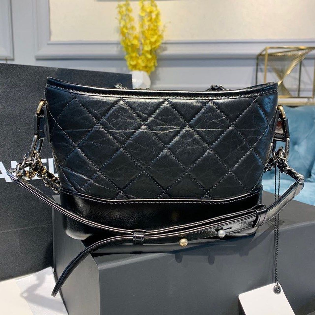 ChanelGabrielle Hobo Handbag Black For Women Bags, Shoulder And Crossbody Bags 7.8in/20cm AS1582 B03936 94305