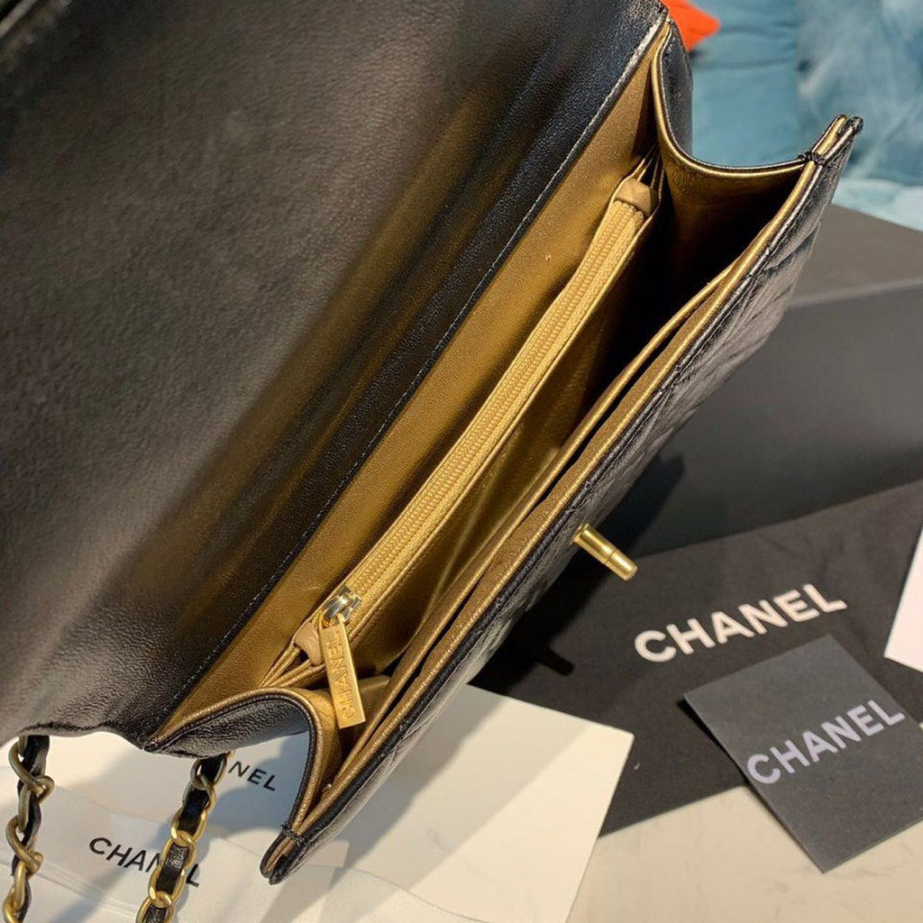 ChanelShort Pearl Handle Bag Gold Toned Hardware Black For Women Handbags, Shoulder And Crossbody Bags 8.2in/21cm AS0585