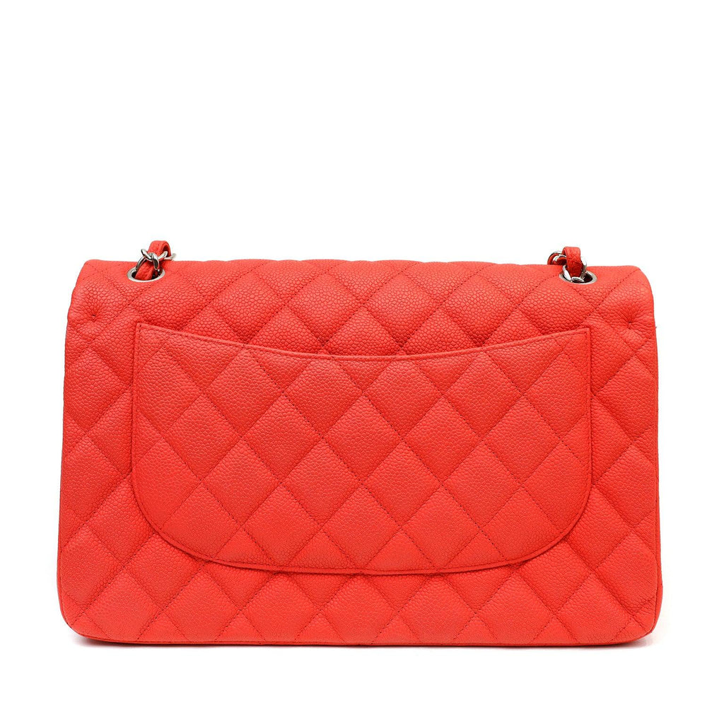 Chanel Salmon Brushed Caviar Jumbo Classic Double Flap Bag