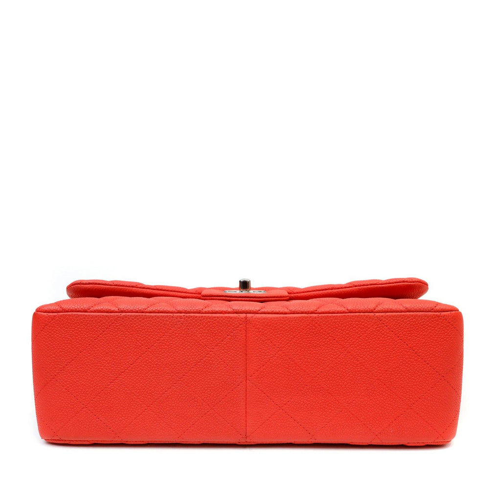 Chanel Salmon Brushed Caviar Jumbo Classic Double Flap Bag