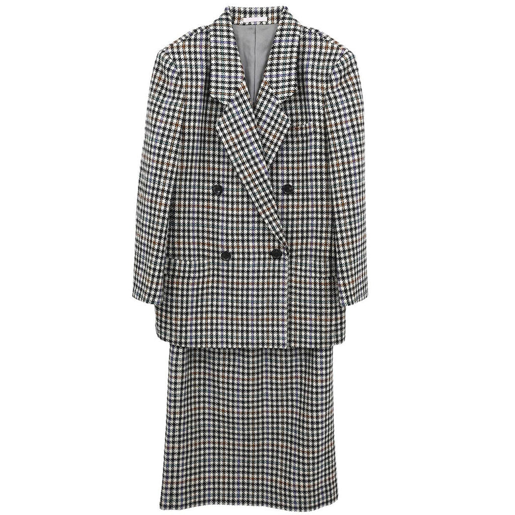 Burberrys Setup Suit Jacket Skirt Gray #34–36