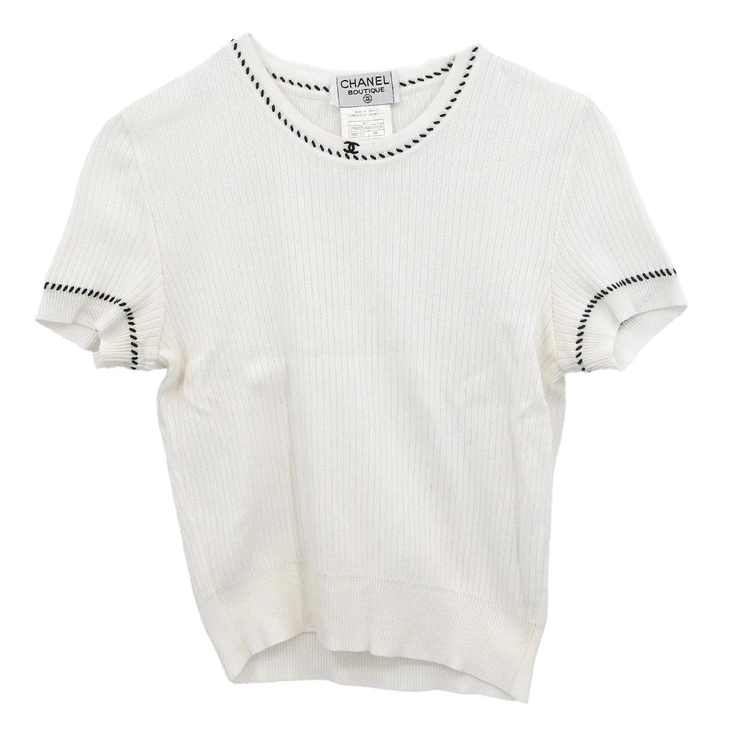 Chanel Short Sleeve Top White #38