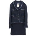Chanel 1994 Setup Suit Jacket Skirt Dark Navy #40