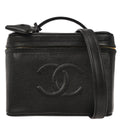 Chanel 1996-1997 Black Caviar Skin Vanity 2way Shoulder Handbag