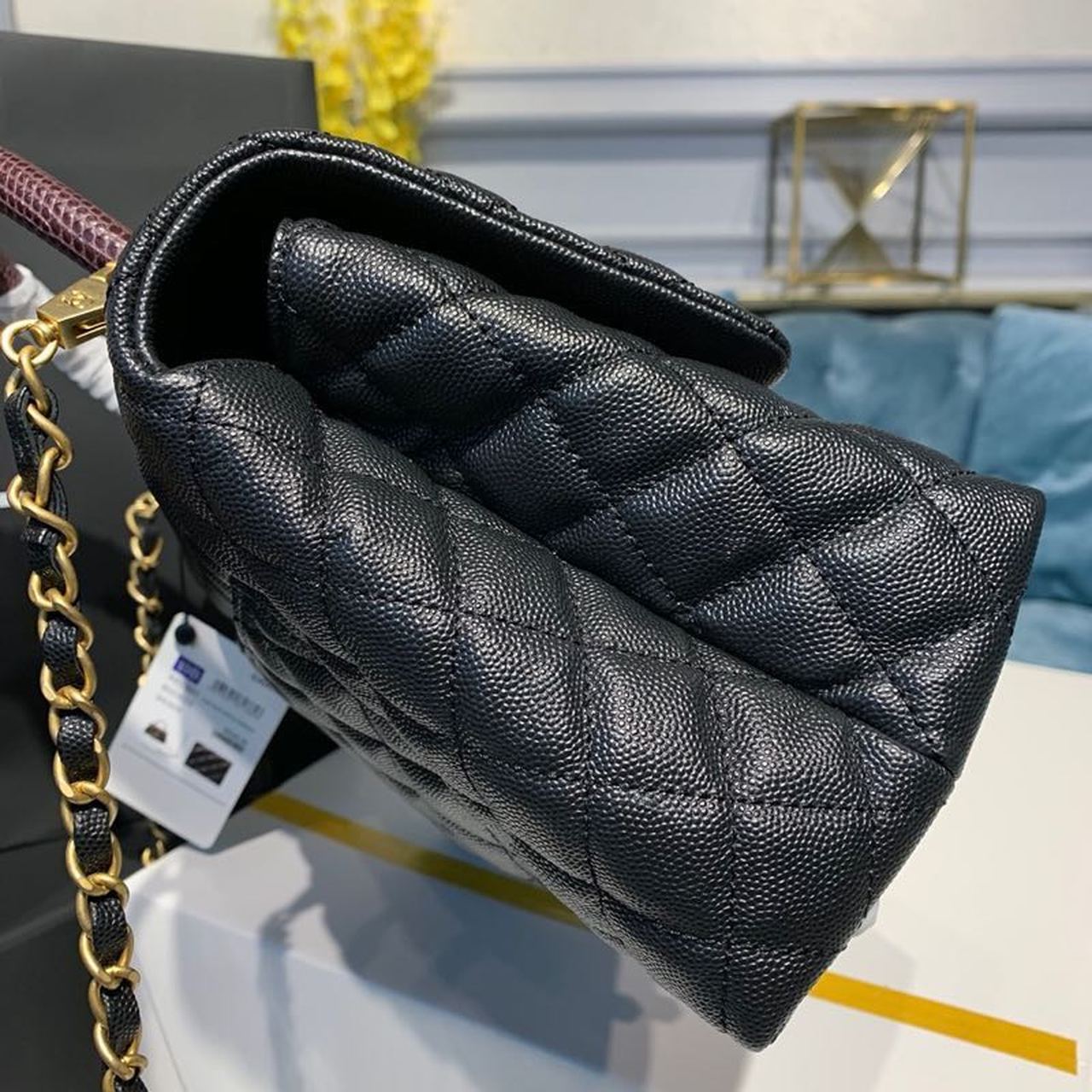 ChanelLarge GlamIap Bag With Top Handle Black For Women, WomenÃ¢â‚¬â„¢s Handbags, Shoulder And Crossbody Bags 11in/28cm A92991
