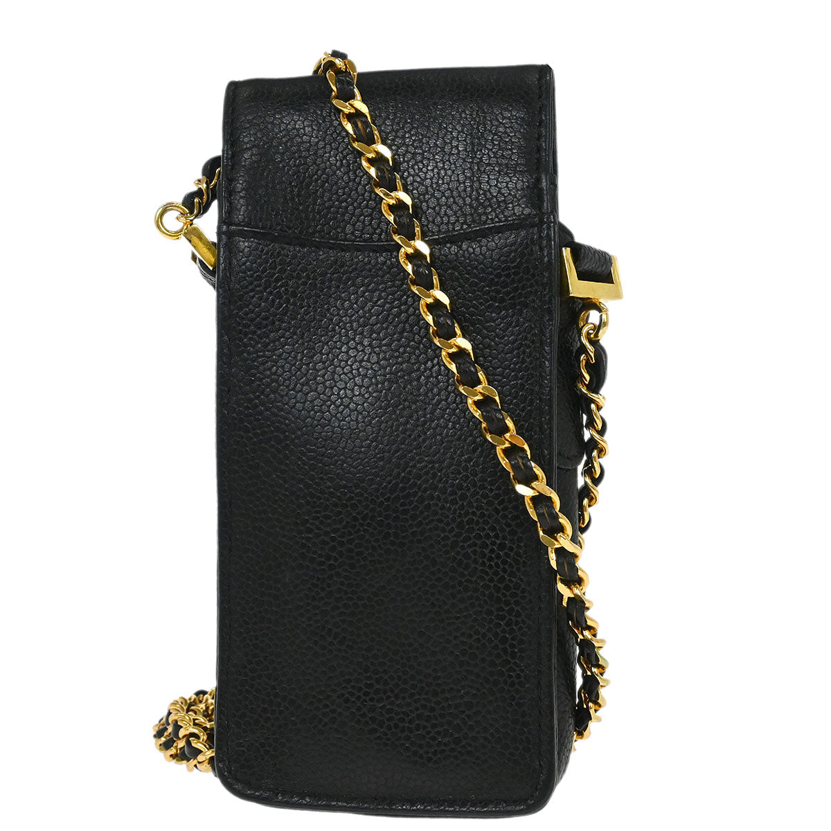 Chanel Black Caviar Skin Chain Shoulder Bag Pochette Phone Case