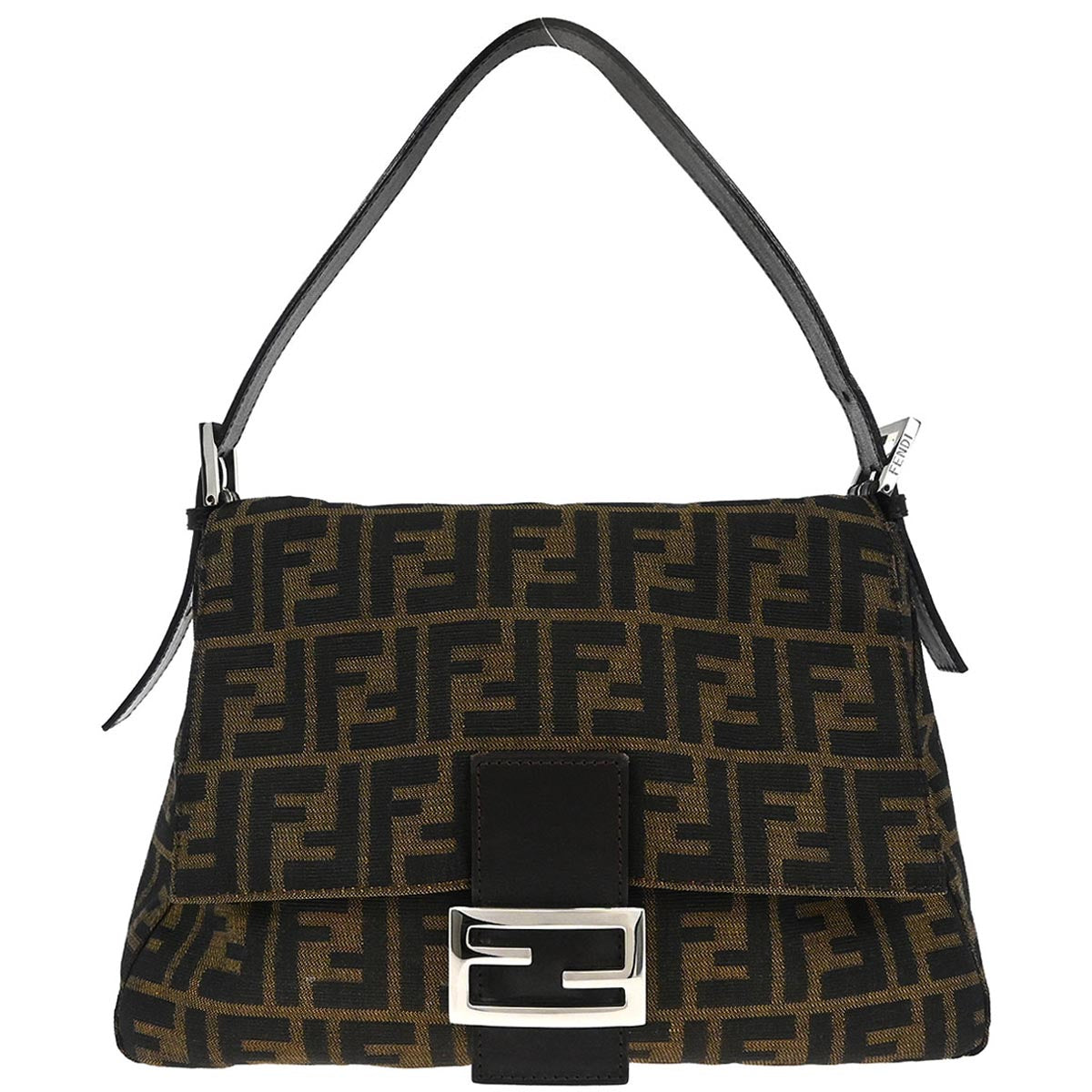 Fendi Brown Canvas Zucca Mamma Baguette Handbag