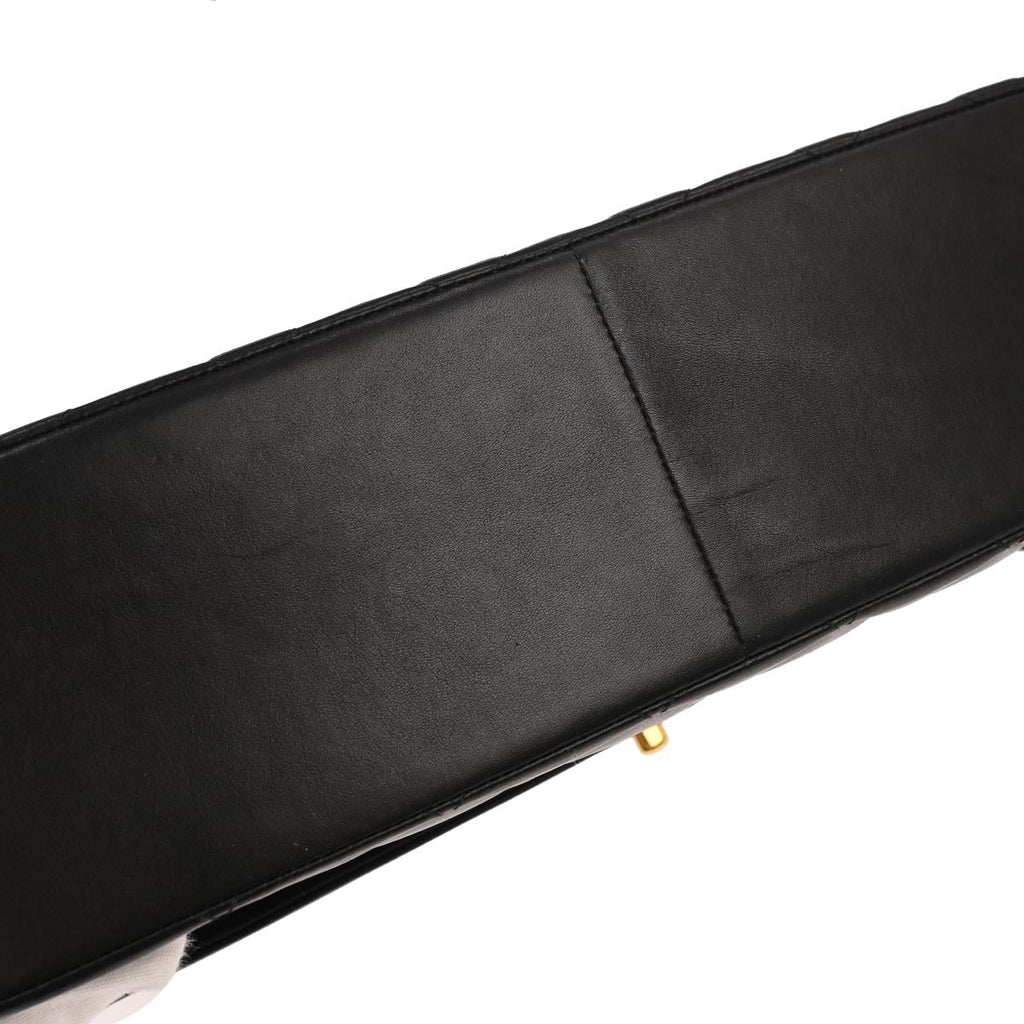 Chanel 1991-1994 Black Lambskin Maxi Classic Flap Shoulder Bag