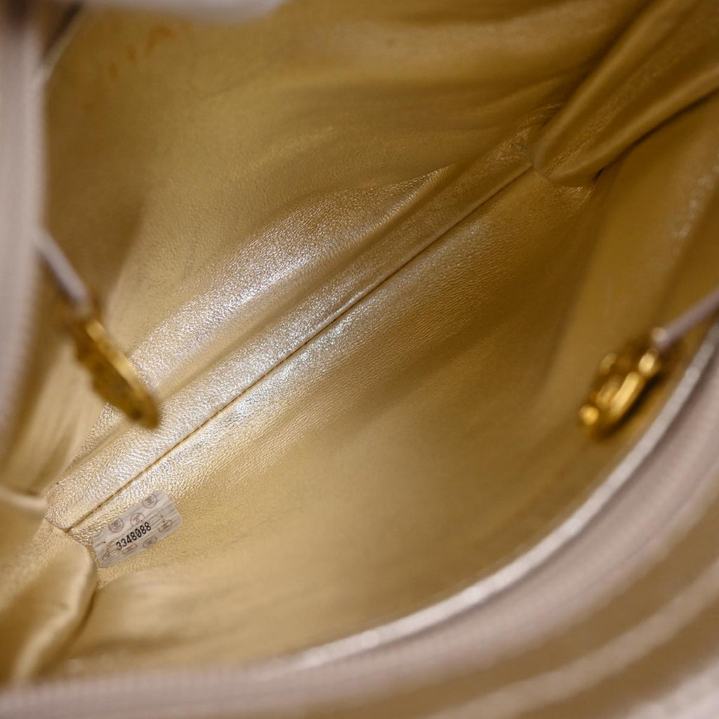 Chanel 1994-1996 Gold Lambskin Caged-chain Handbag