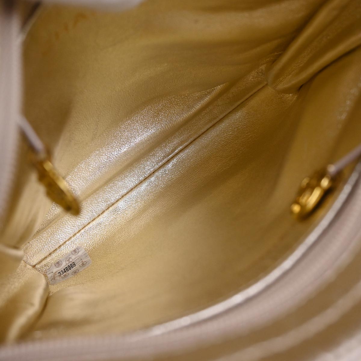 Chanel 1994-1996 Gold Lambskin Caged-chain Handbag