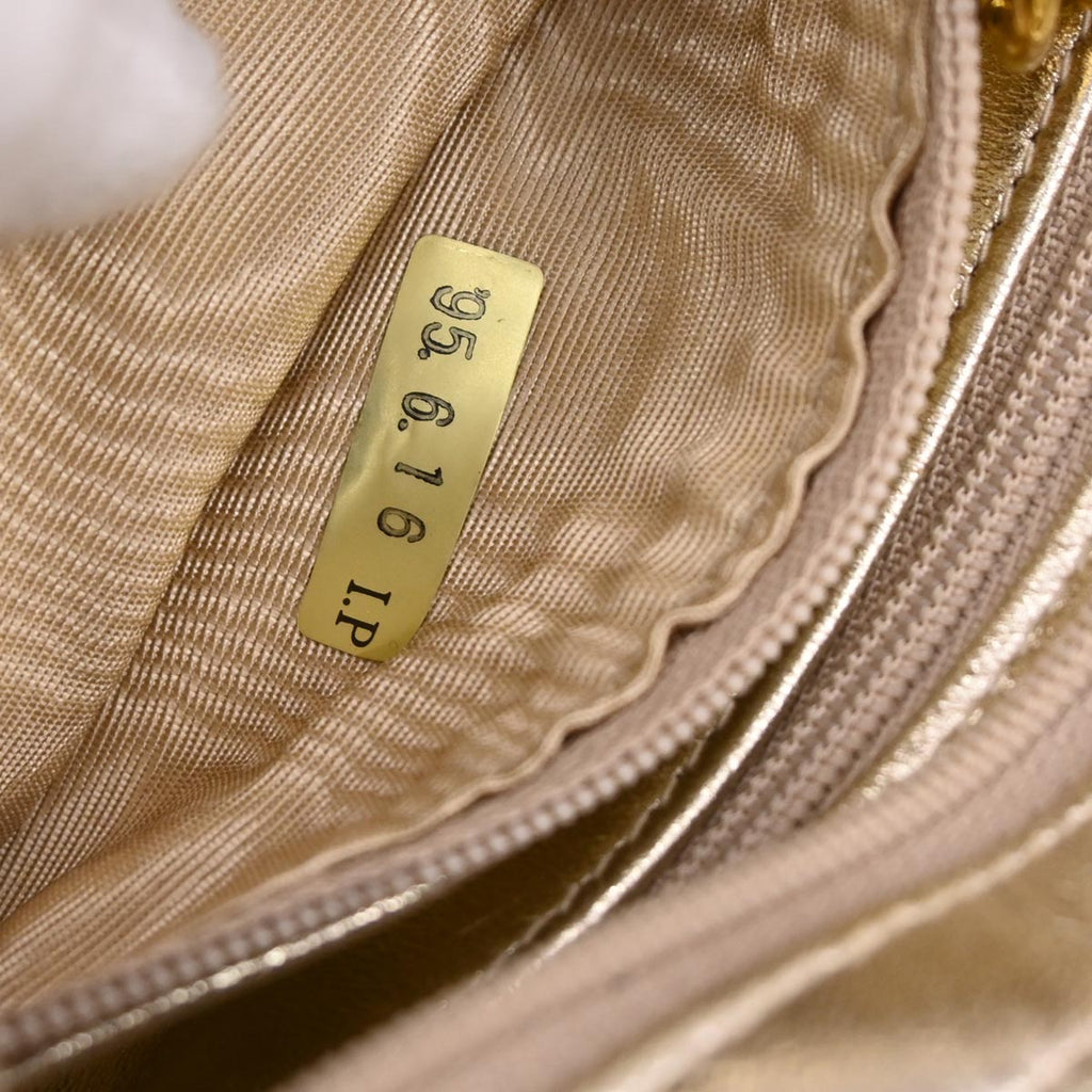 Chanel 1994-1996 Gold Lambskin Caged-chain Handbag