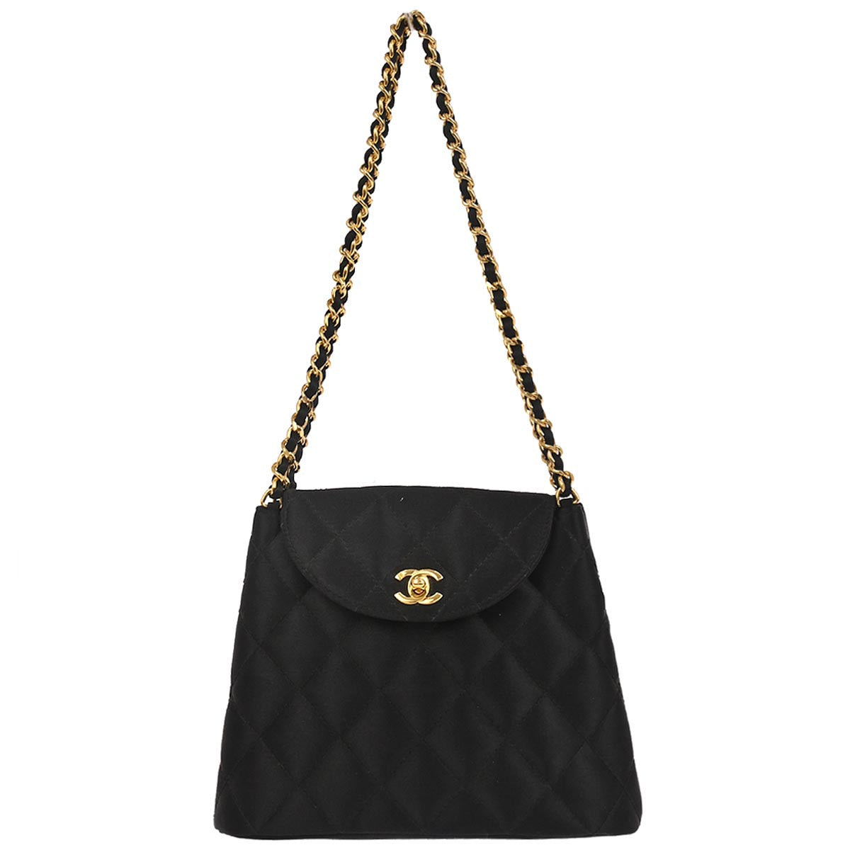 Chanel 1996-1997 Black Satin Handbag