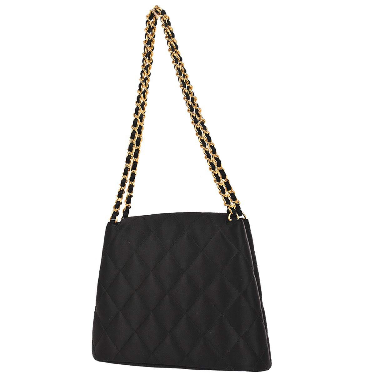 Chanel 1996-1997 Black Satin Handbag