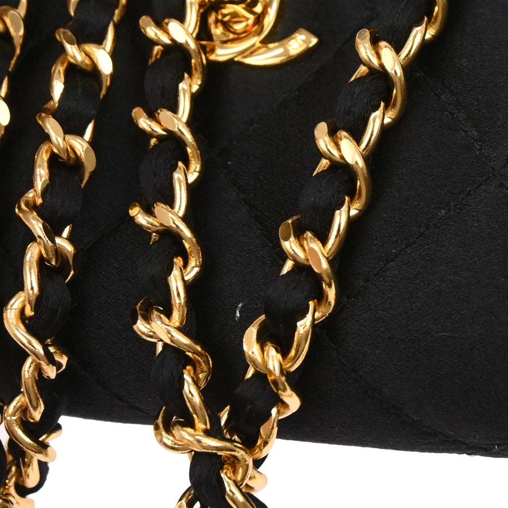 Chanel 1996-1997 Black Satin Handbag