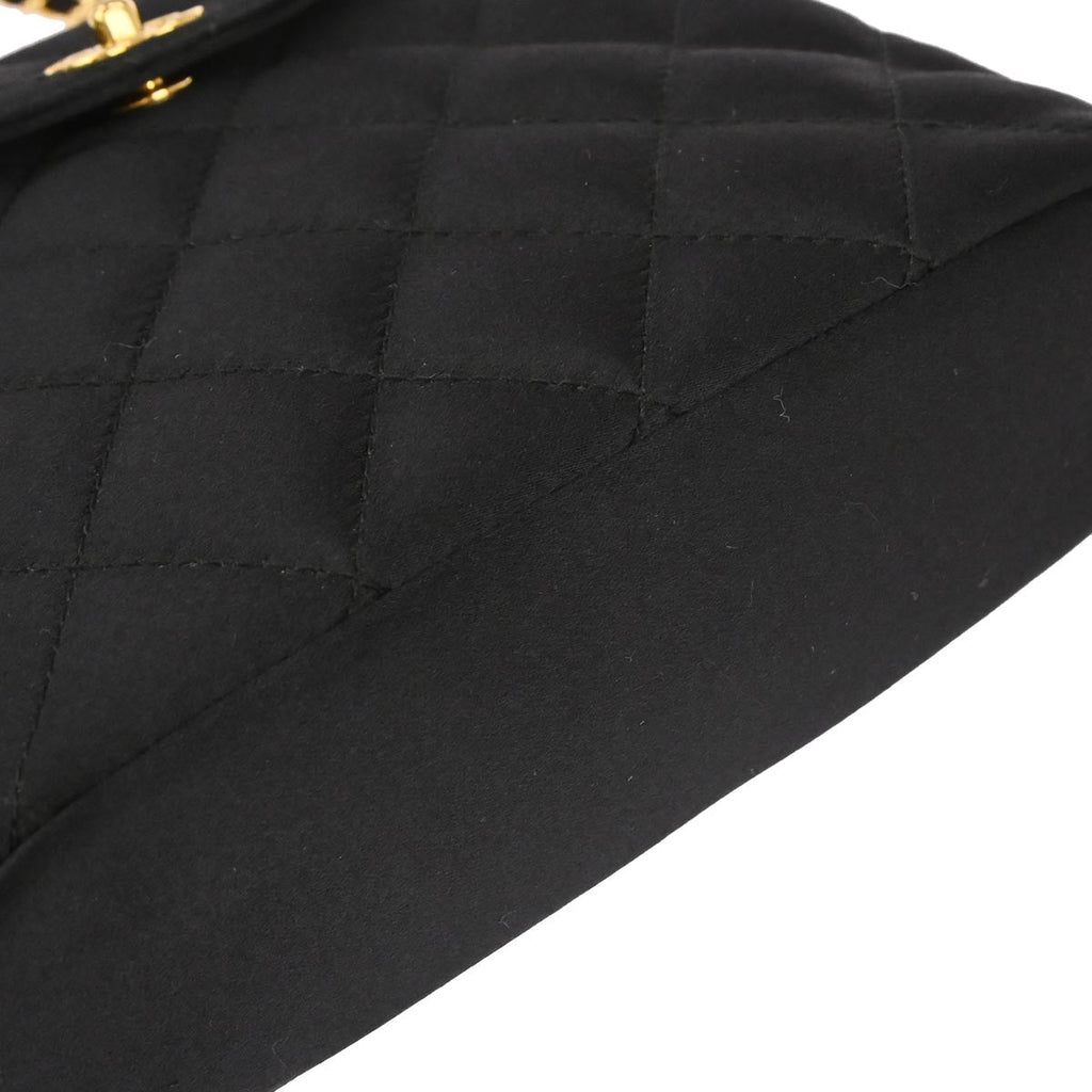 Chanel 1996-1997 Black Satin Handbag