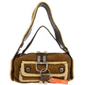 Christian Dior Brown Mouton Flight Handbag