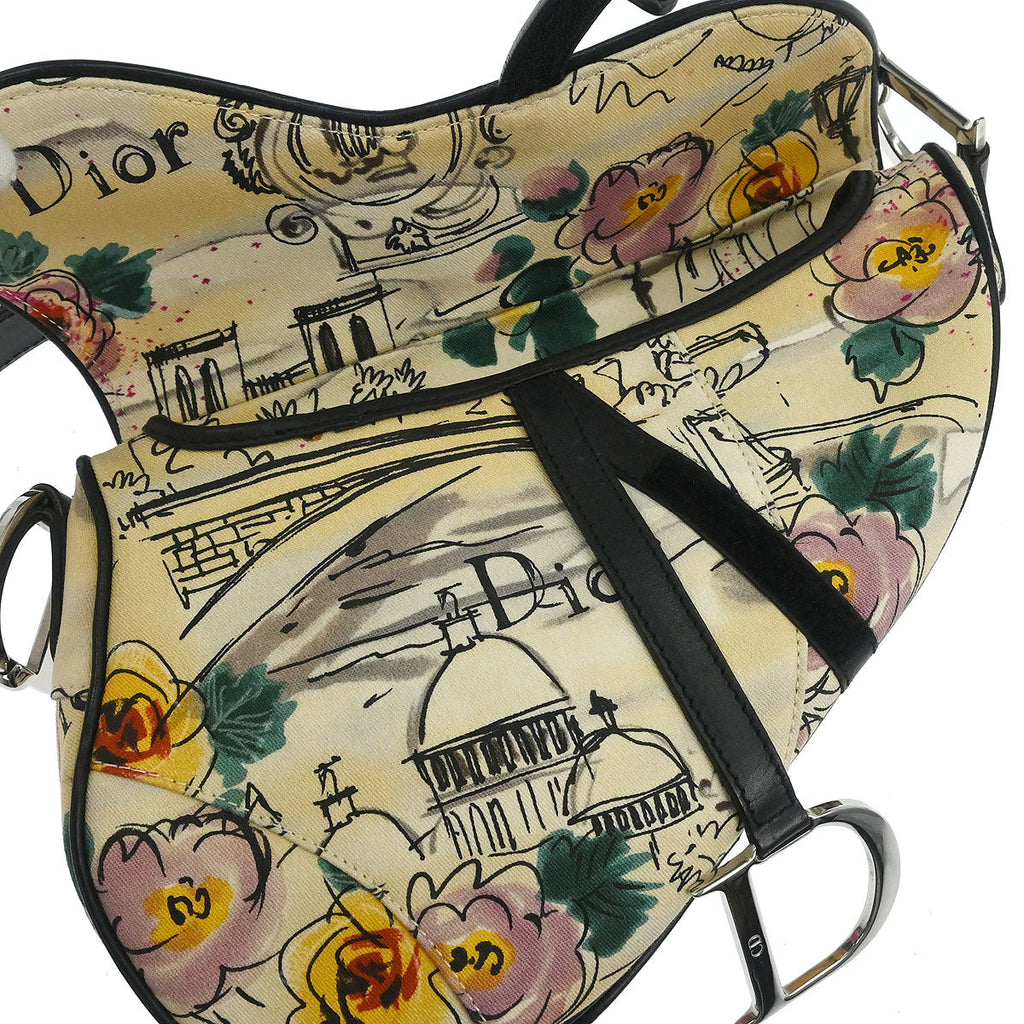 Christian Dior Beige Canvas John Galliano Saddle Handbag