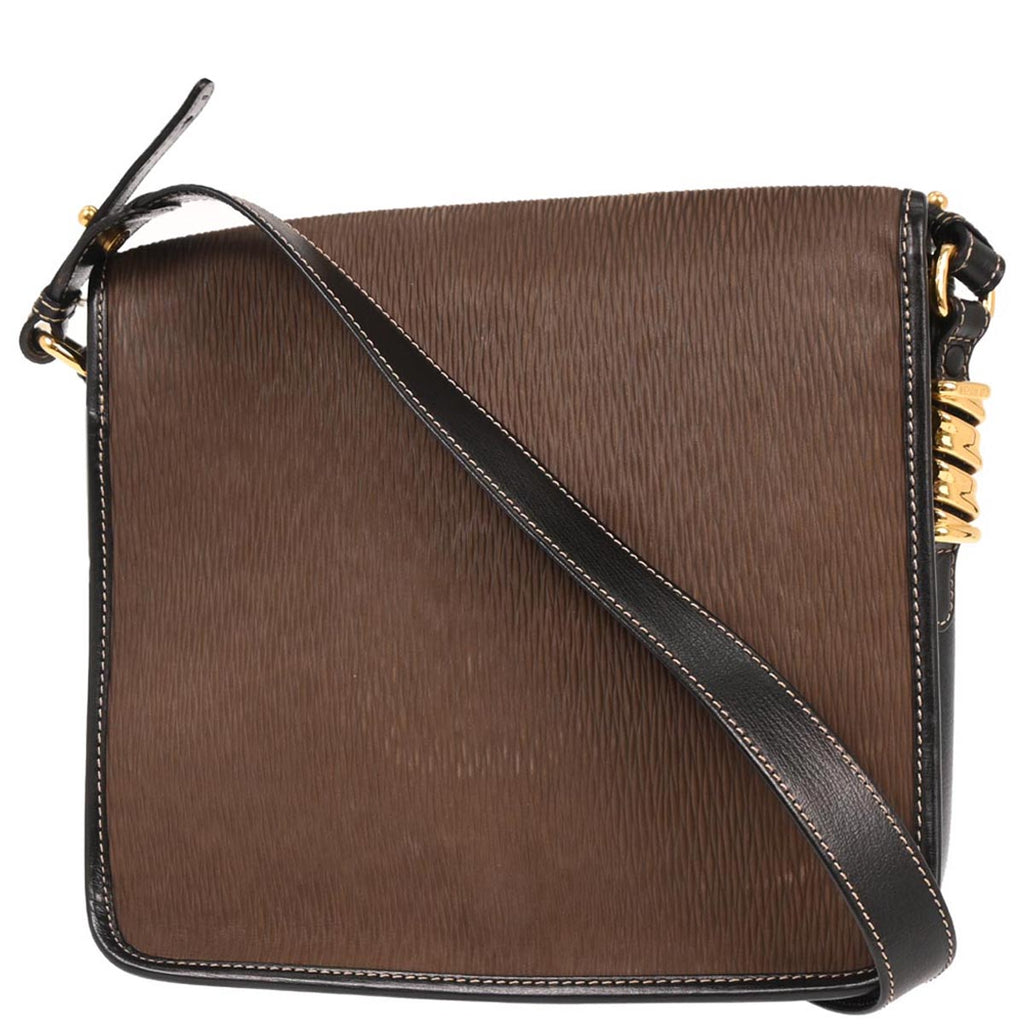 Loewe Black Brown Leather Velazquez Shoulder Bag