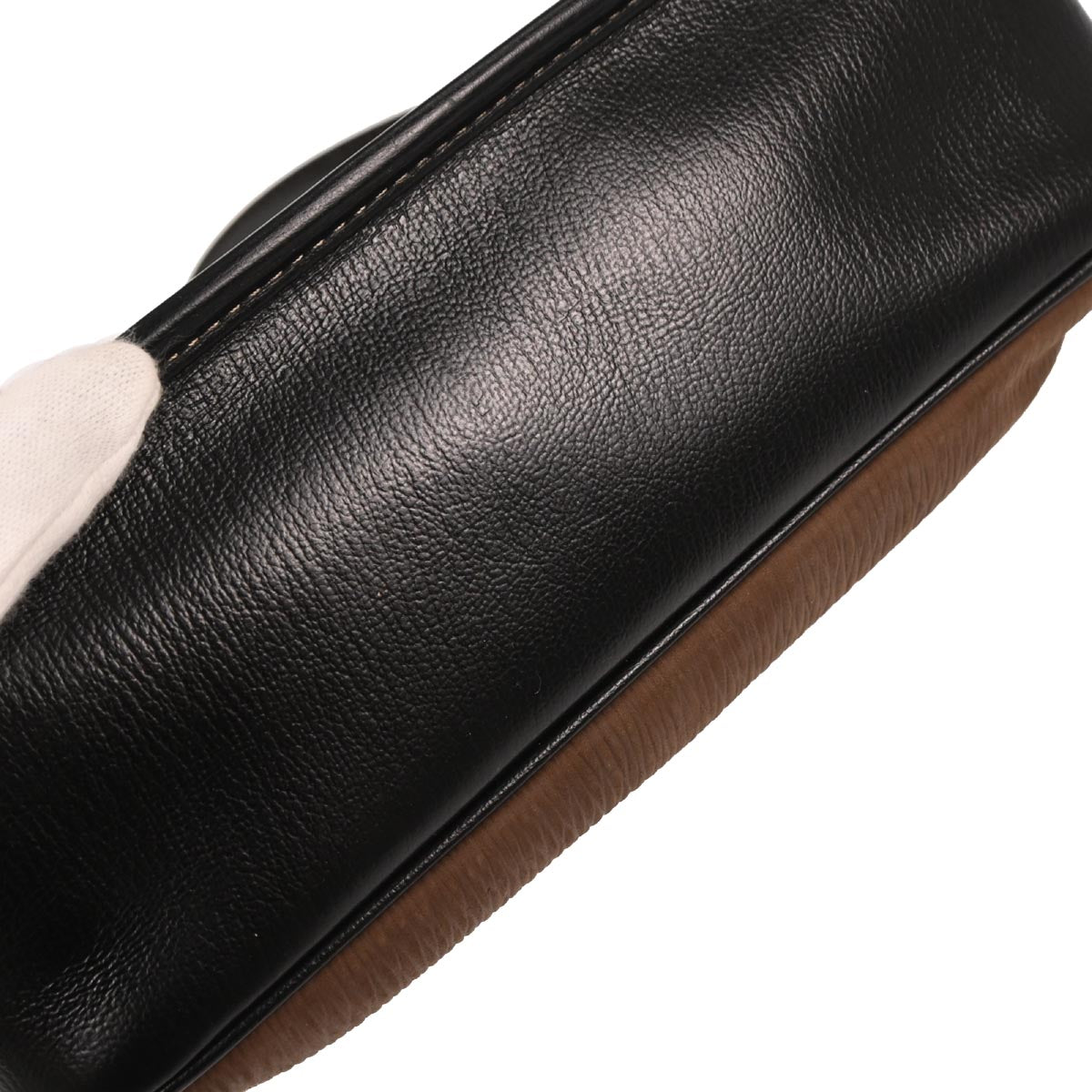 Loewe Black Brown Leather Velazquez Shoulder Bag