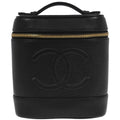 Chanel 2000-2002 Black Caviar Skin Timeless Vanity Handbag