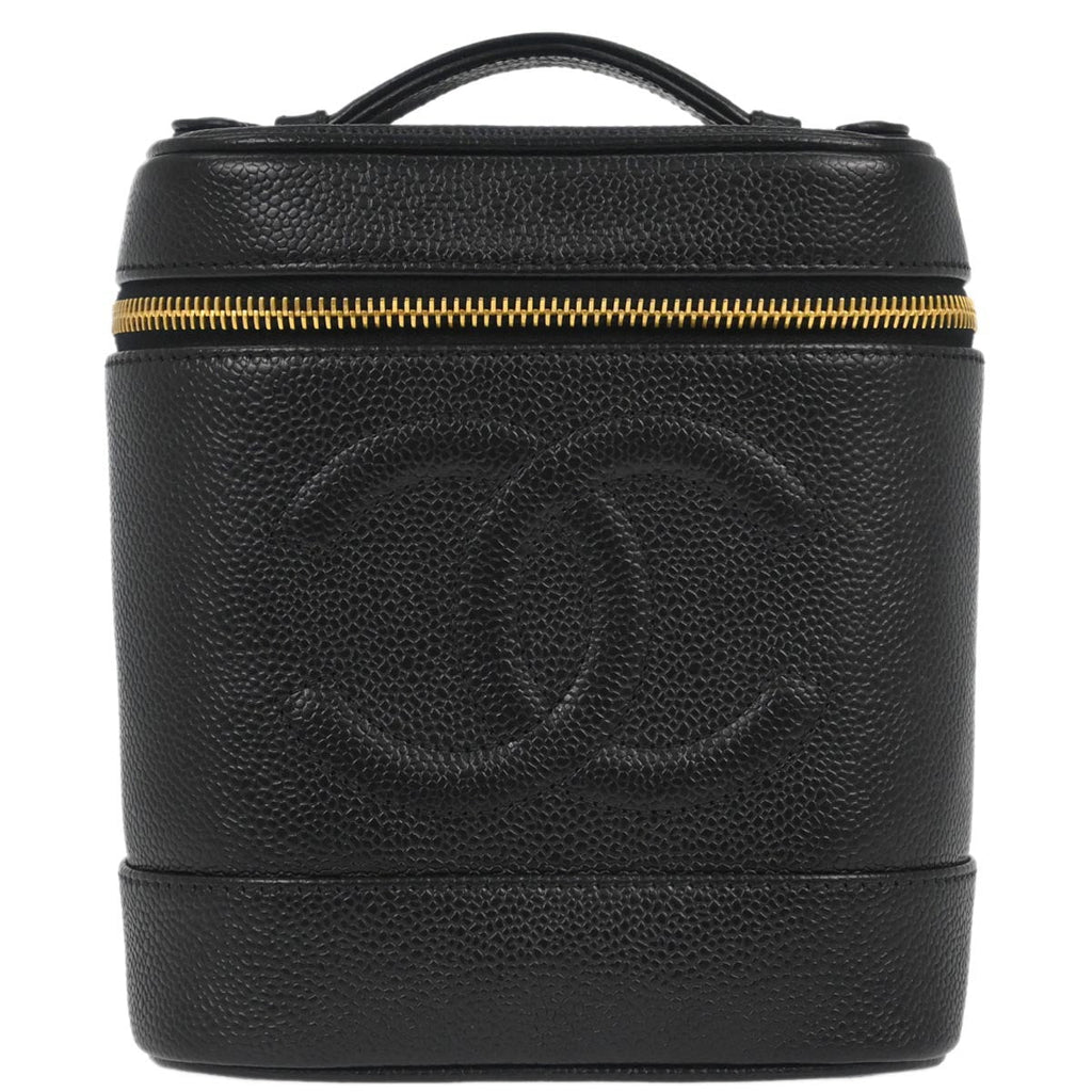 Chanel 2002-2003 Black Caviar Skin Timeless Vanity Handbag