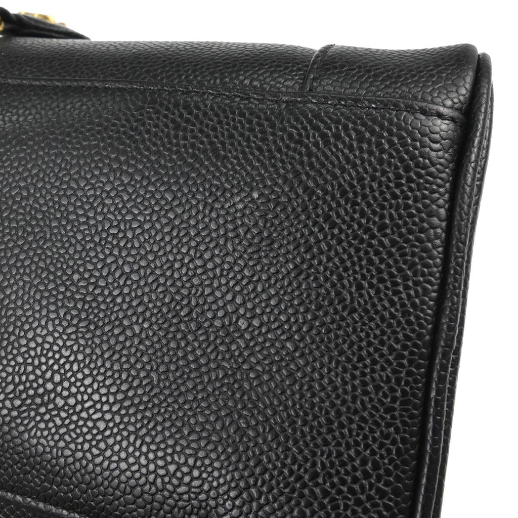 Chanel 2002-2003 Black Caviar Skin Timeless Vanity Handbag