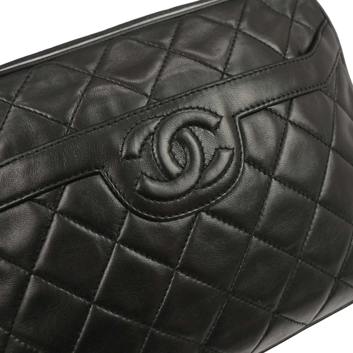 Chanel Black Lambskin Camera Bag Small