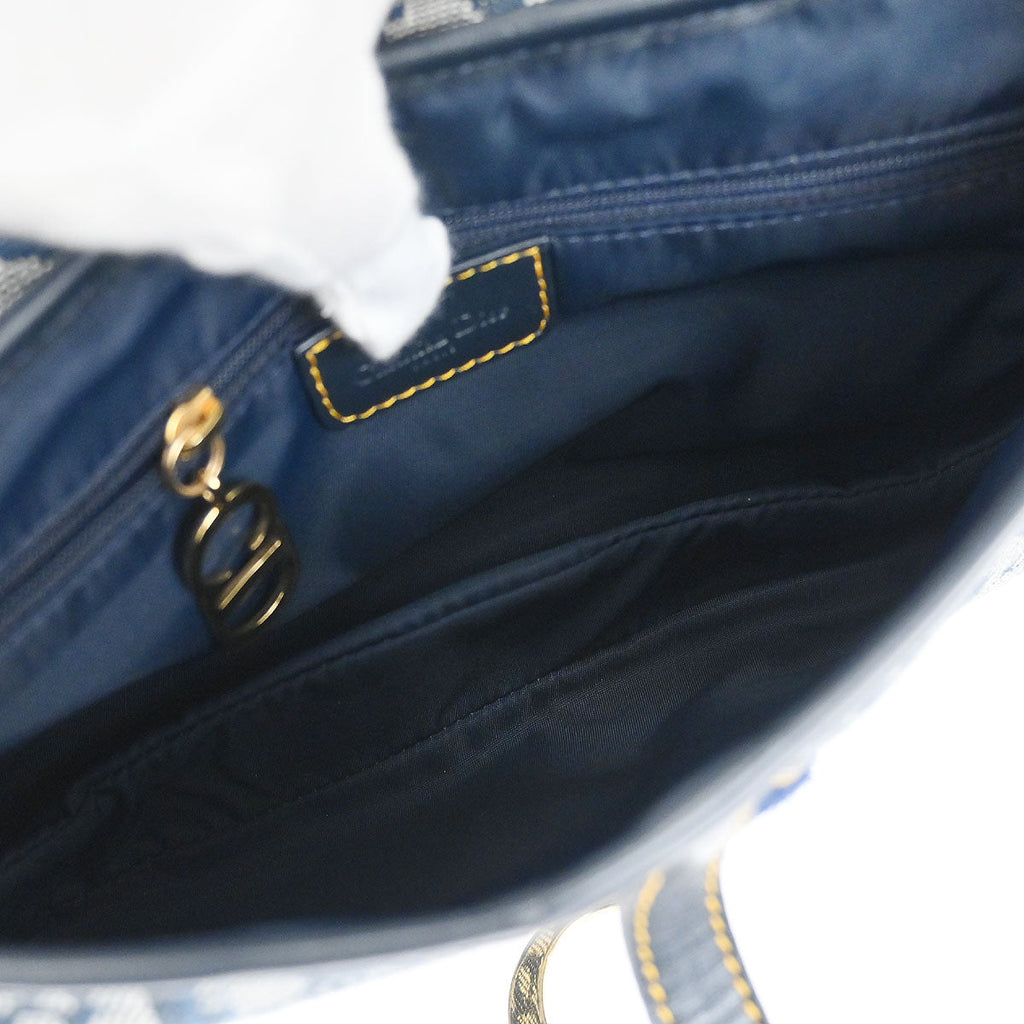 Christian Dior Navy Trotter Double Saddle Handbag