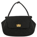 Chanel 1994-1996 Black Cotton Mademoiselle Lock Handbag