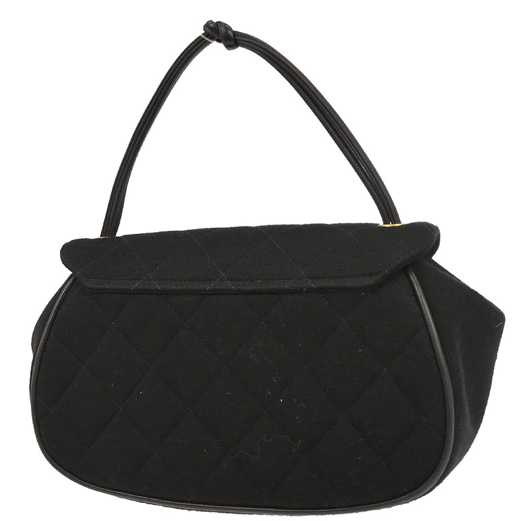 Chanel 1994-1996 Black Cotton Mademoiselle Lock Handbag