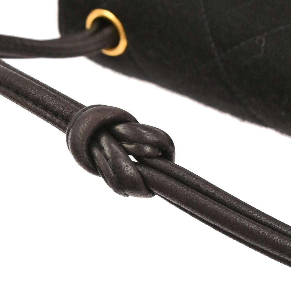 Chanel 1994-1996 Black Cotton Mademoiselle Lock Handbag