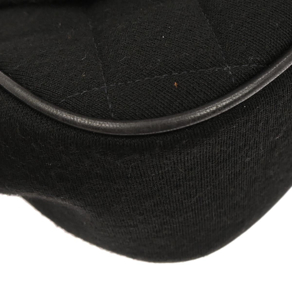 Chanel 1994-1996 Black Cotton Mademoiselle Lock Handbag