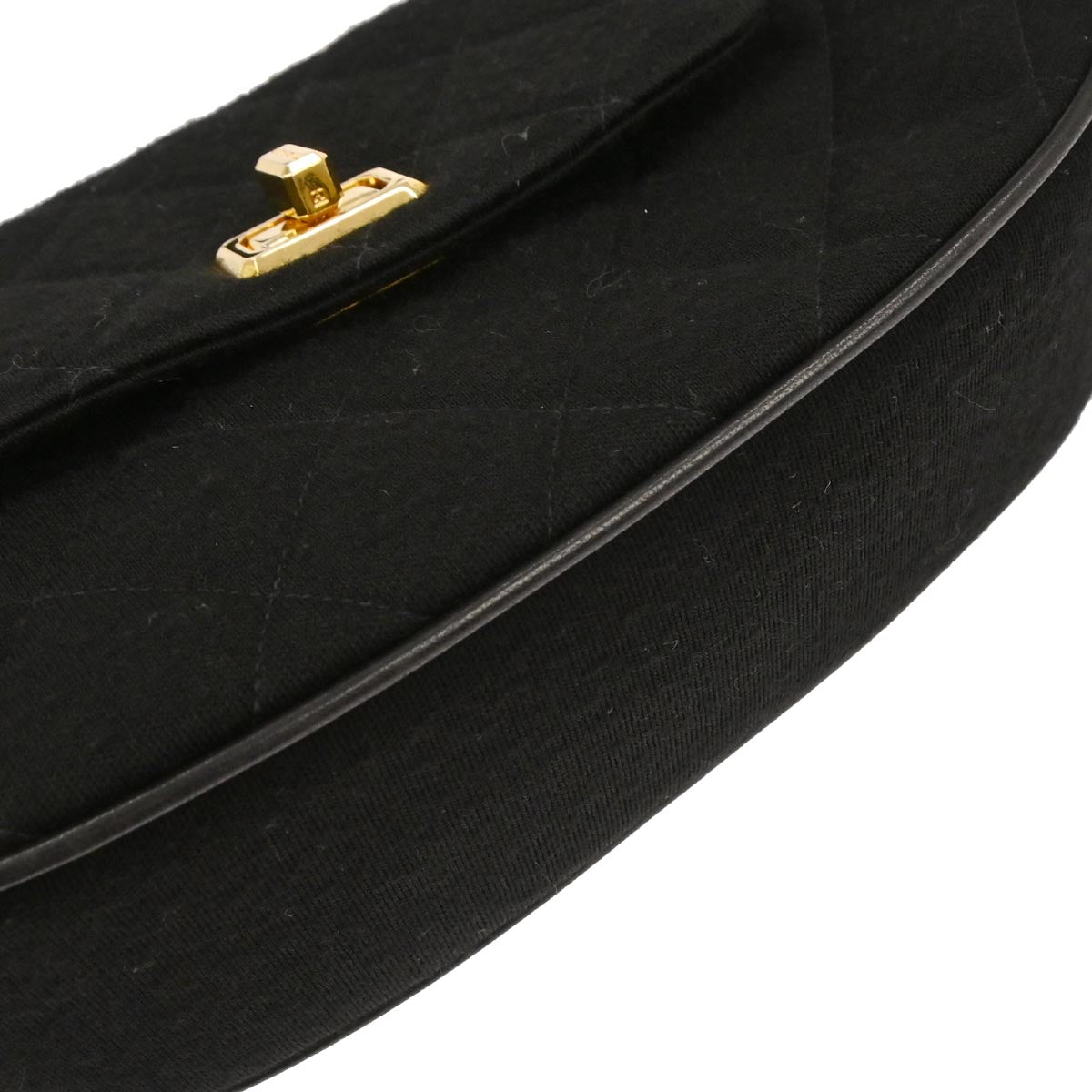 Chanel 1994-1996 Black Cotton Mademoiselle Lock Handbag