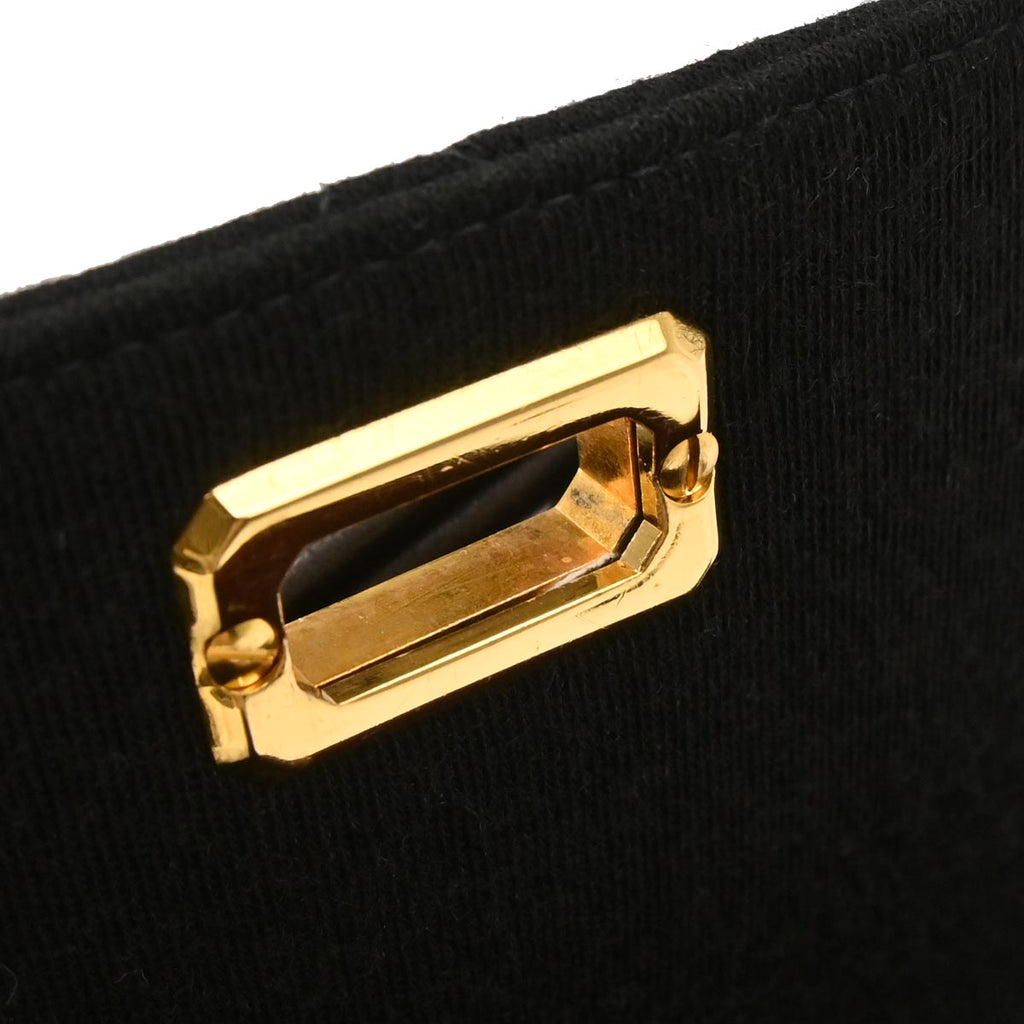 Chanel 1994-1996 Black Cotton Mademoiselle Lock Handbag