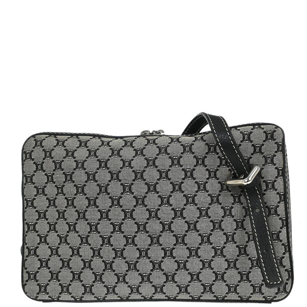 Celine Gray Canvas Macadam Shoulder Bag
